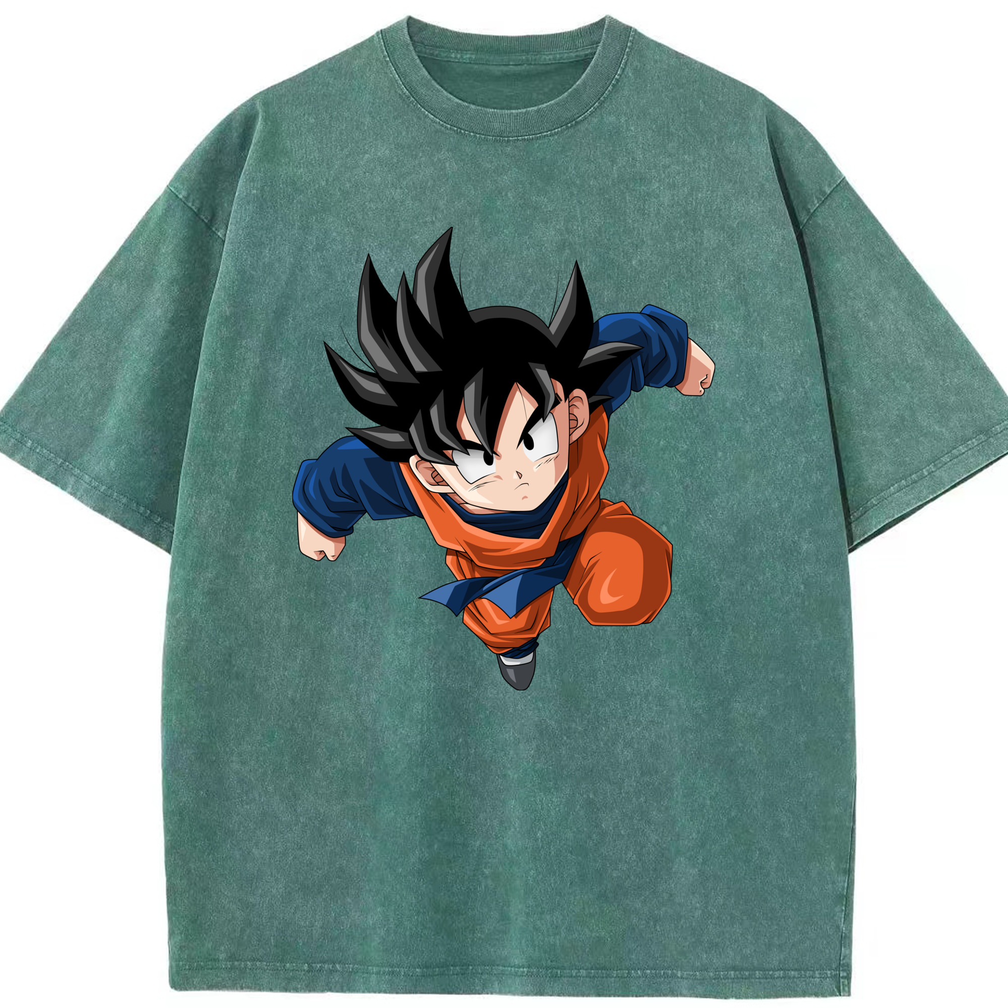 （画像用） ドラゴンボール 孫悟空（そん ごくう）Son Goku カカロット DRAGON BALL Kakarotto 綿100% ヴィンテージ風 半袖Tシャツ（フロントプリント）
